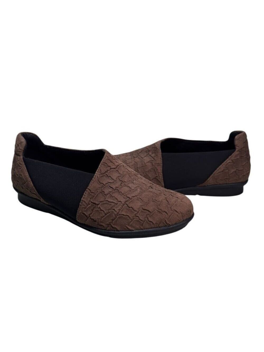 Bussola CELESTE Women's Textured Brown Black Leather Slip On Shoes EU Size 38